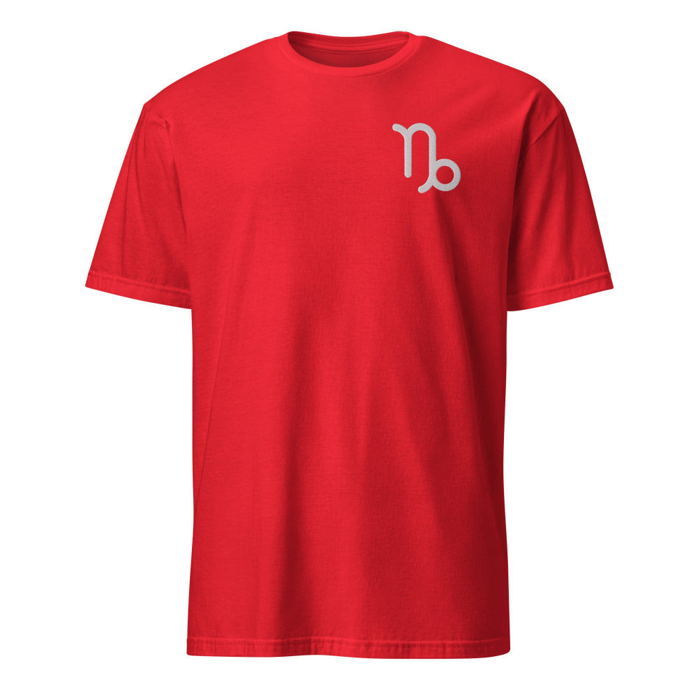 Capricorn Zodiac Embroidered TShirt - Red Color - https://ascensionemporium.net